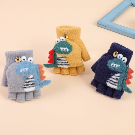 Dinosaur Flip Top Gloves For Kids