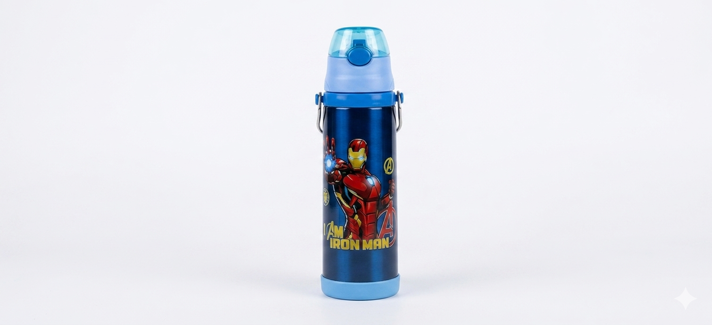 Iron Man Steel Water Bottle for Kids
