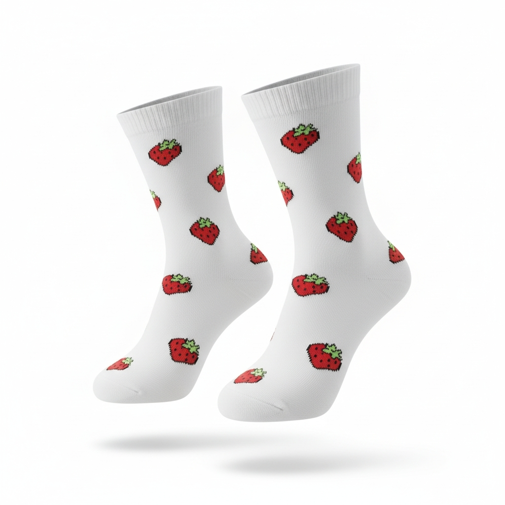 Strawberry Print Socks – Cute, Soft & Stylish