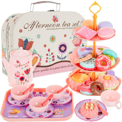 42-Piece Afternoon Tea Party Set – Durable Plastic Toy Set with Portable Case