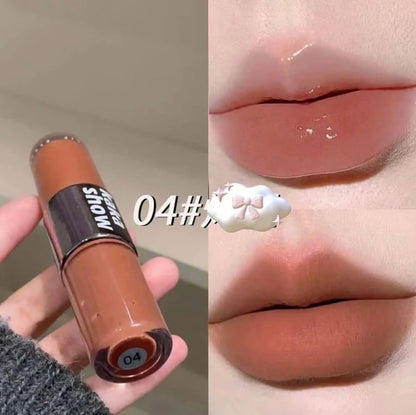 Korean Double-Headed Lip Gloss & Matte Liquid Lipstick Set