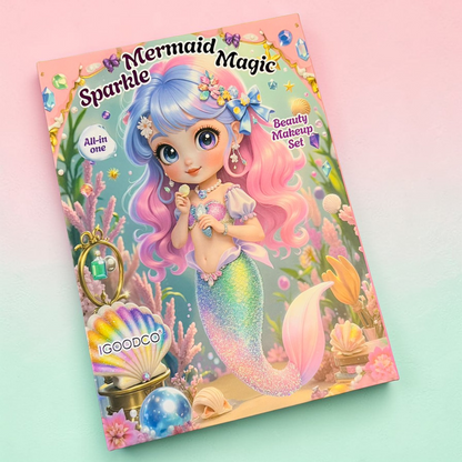 IGOODCO Kids Magical Mermaid Makeup Kit – Safe & Non-Toxic Beauty Set for Girls