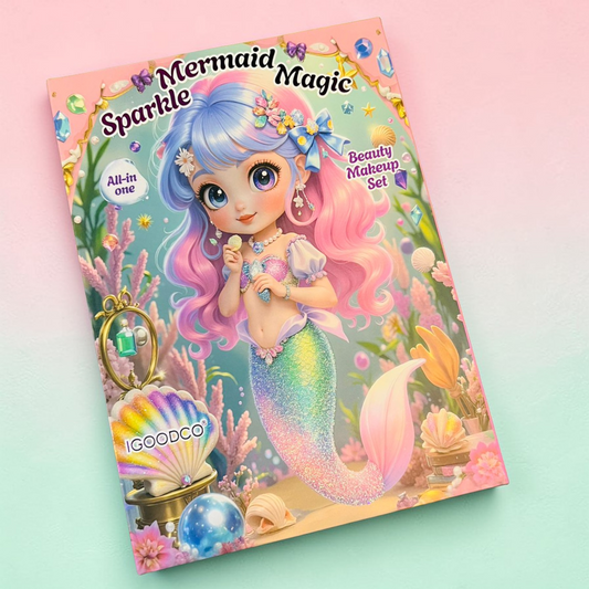 IGOODCO Kids Magical Mermaid Makeup Kit – Safe & Non-Toxic Beauty Set for Girls