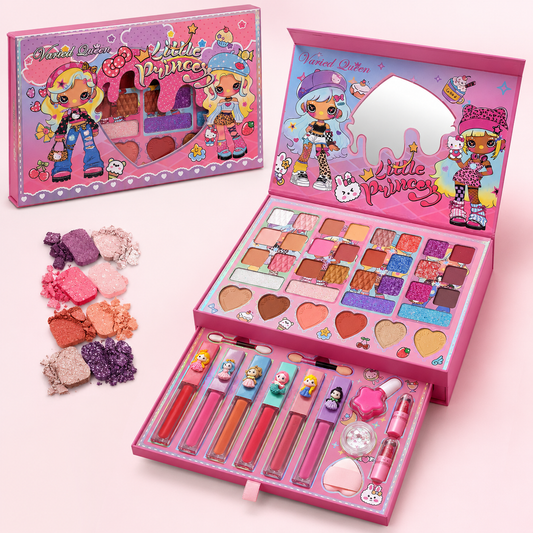 New Edition - Little Princess Girls Double Layer Makeup Kit - With Lip Glosses