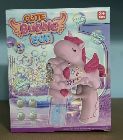 Unicorn Bubble Gun With Lights and Solution