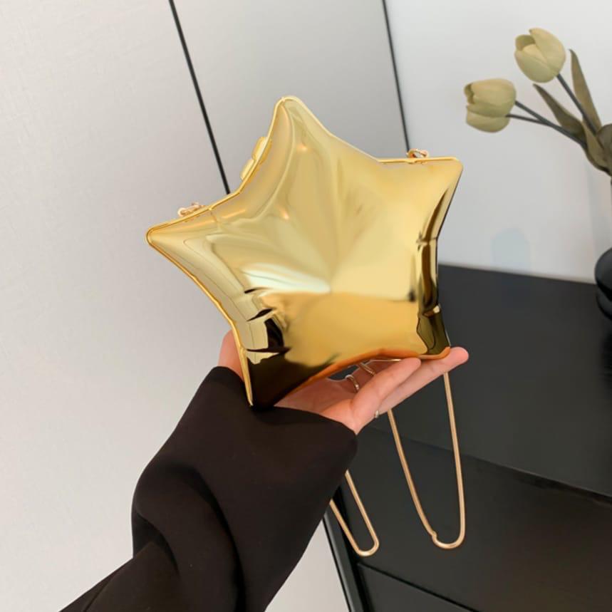 Star Acrylic Crossbody Bag – Silver & Golden | Trendy Party Bag for Girls