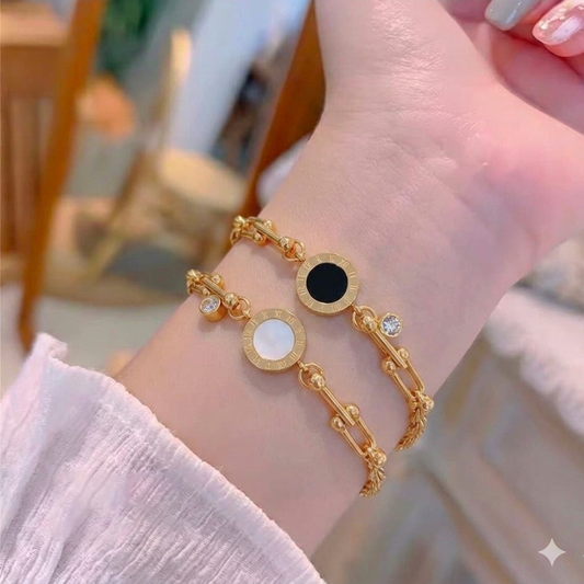 Korean Double Sided White And Black Bracelet