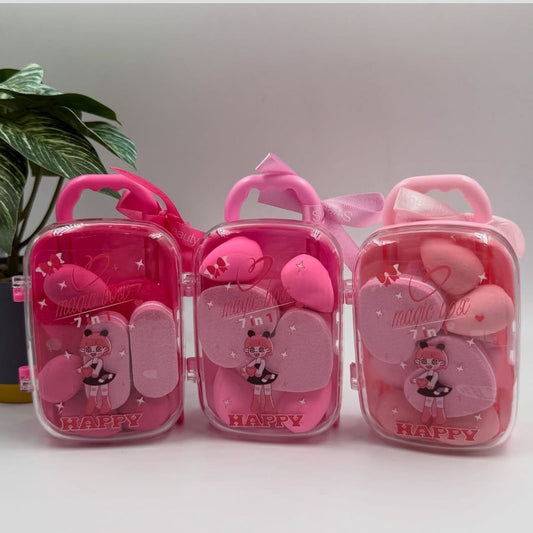 7 in 1 Cute Trolley Beauty Blender Puff Set