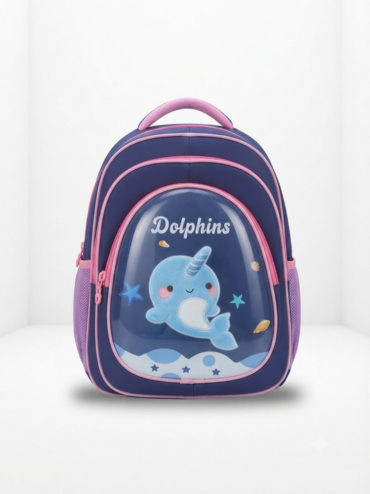 Cute & Stylish Blue Dolphin Montessori School Bag