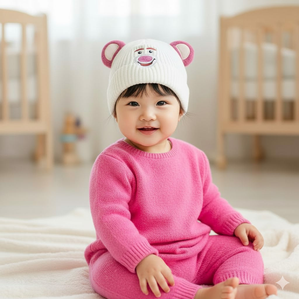 Lotso Cute Kids Warm Cap With Fur Inside