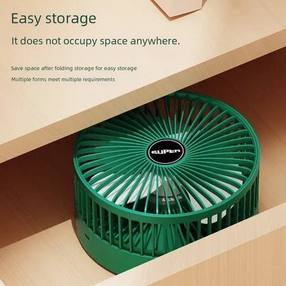 Foldable & Extendable Rechargeable Desktop Fan – Portable 3-Speed Cooling Fan