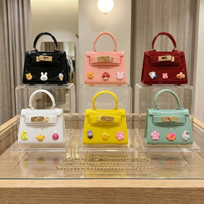 Trendy Mini Jelly Style Bag for Girls – Cute Charm Handbag with Chain Strap