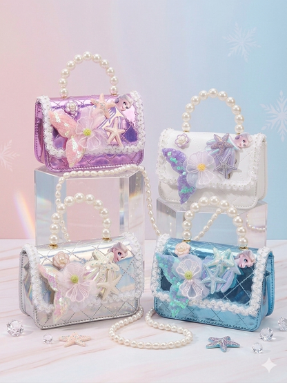 Shein Frozen Premium Pearl Handle Mini Bag for Girls – Kids Fancy Handbag