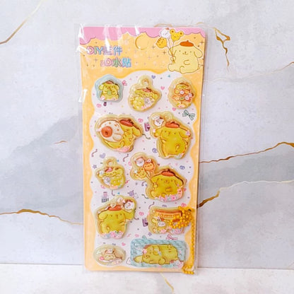 Sanrio Cartoon 3D Water Filled Stickers With Hangings