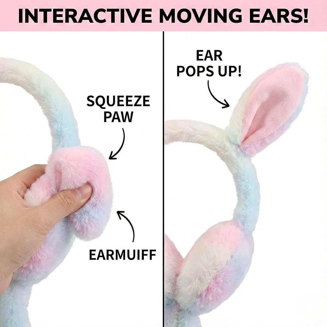 Moving Bunny Rabbit Ear Muffs Warmer – Viral Cute Winter Earmuff