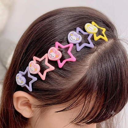 Heart Charm Big Star Clips Pack Of 2