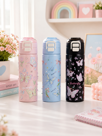 Pinteresty Butterfly Stainless Steel Water Bottle