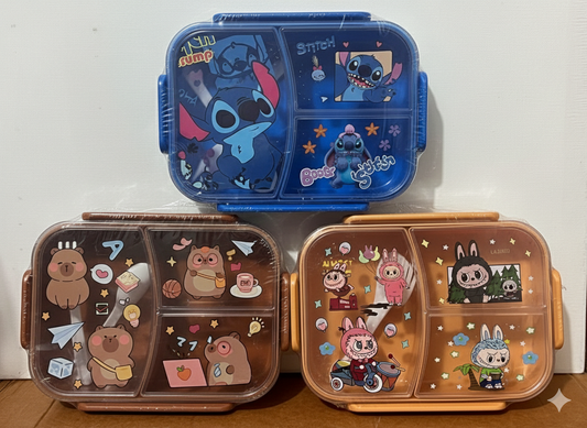 Sonic, Capybara & Labubu Partition Lunch Box