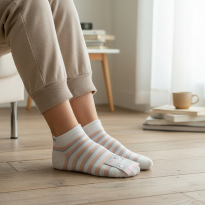 Strips Ankle Socks For Girls And Boys-Age 6 to 10 Years