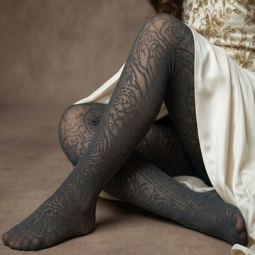 Girls Premium Black Floral Net Leggings – Durable & High-Stretch Ages 6-10
