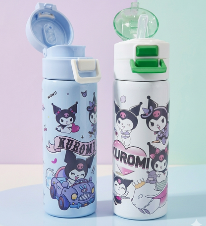 Kuromi 500ml Dual-Function Water Bottle – Premium 2-in-1 Insulated Sipper & Flask
