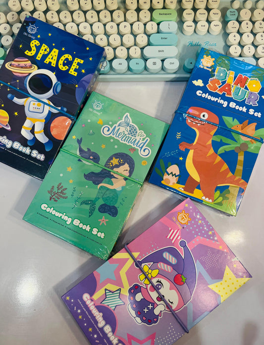 Dual Colouring and Scratch Book With Colours & Wooden Pencil