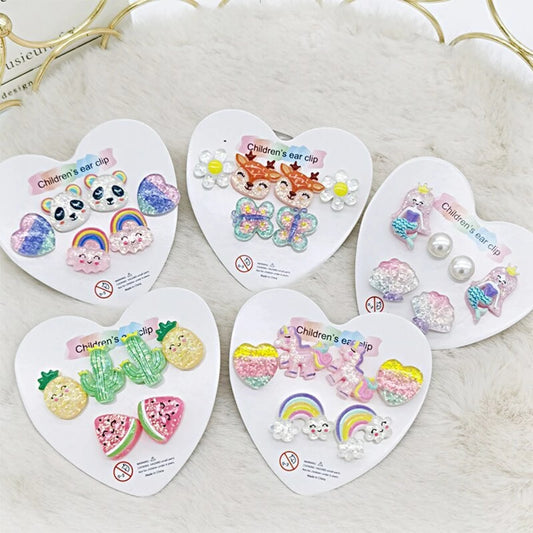 Kawaii Clip On Earings For Little Girls