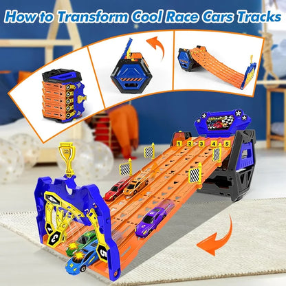 Hot Wheels Roll Out Raceway Track Set with 5-Lane Fair Start Mechanism