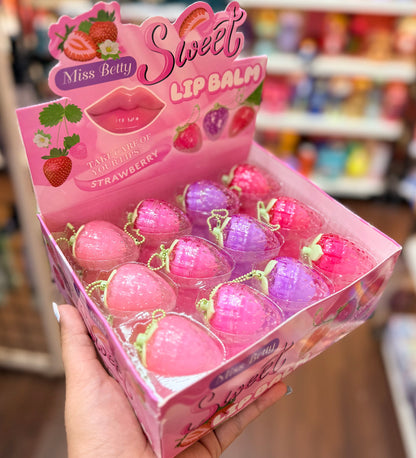 Crystal Strawberry Lip Balm – Moisturising & Glossy Lip Care