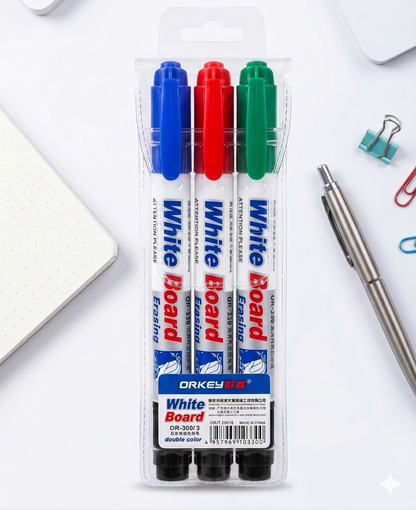 Set Of 3 Whiteboard Markers | Double Sided