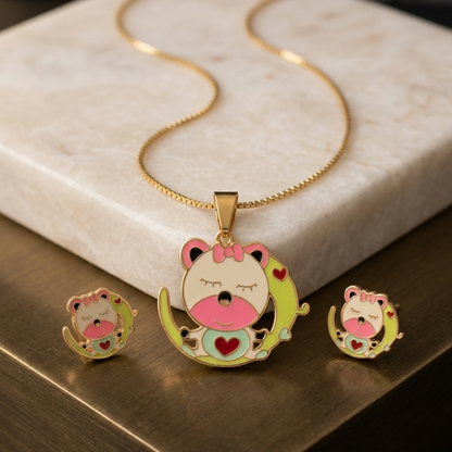 Darling Baby Mouse Stainless Steel Jewelry Set