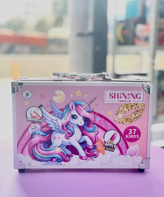 Premium Unicorn Metallic Makeup Beauty Box