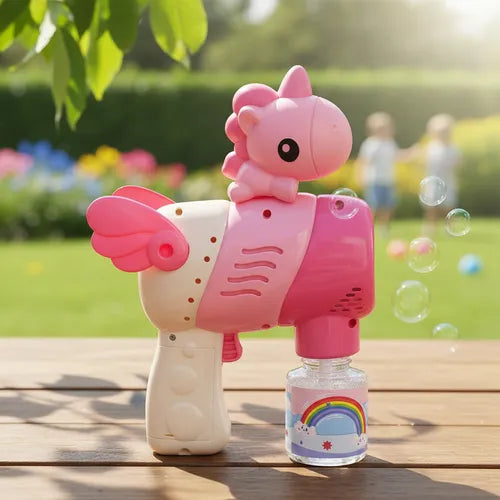 10 Holes Unicorn Bubble Gun With Solution