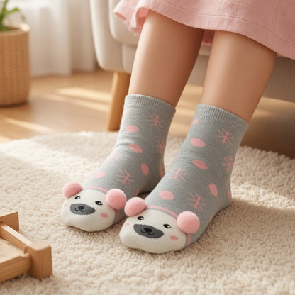 Cuddle Bear Anti-Slip Socks – Girls (3–6 Years)
