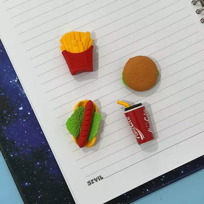 Food Pencil Erasers (Set Of 4)
