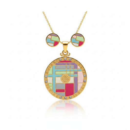 Vibrant Geometric Stainless Steel Jewelry Set