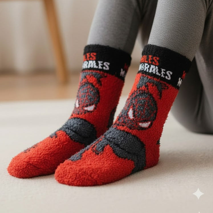 Kids Marvel Original Spiderman Fur Velvet Warm Socks | 5 to 12 years