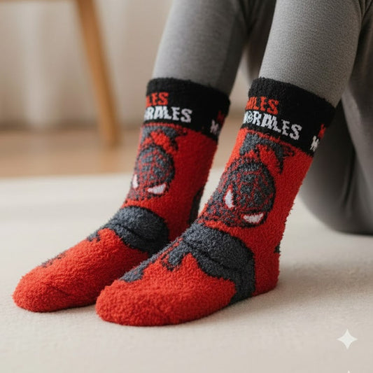 Kids Marvel Original Spiderman Fur Velvet Warm Socks | 5 to 12 years