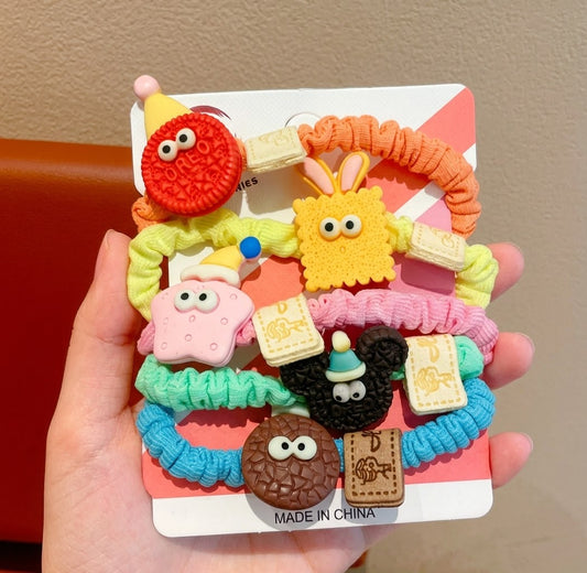 Pack of 5 Cookie Scrunchies | Hair Ponies
