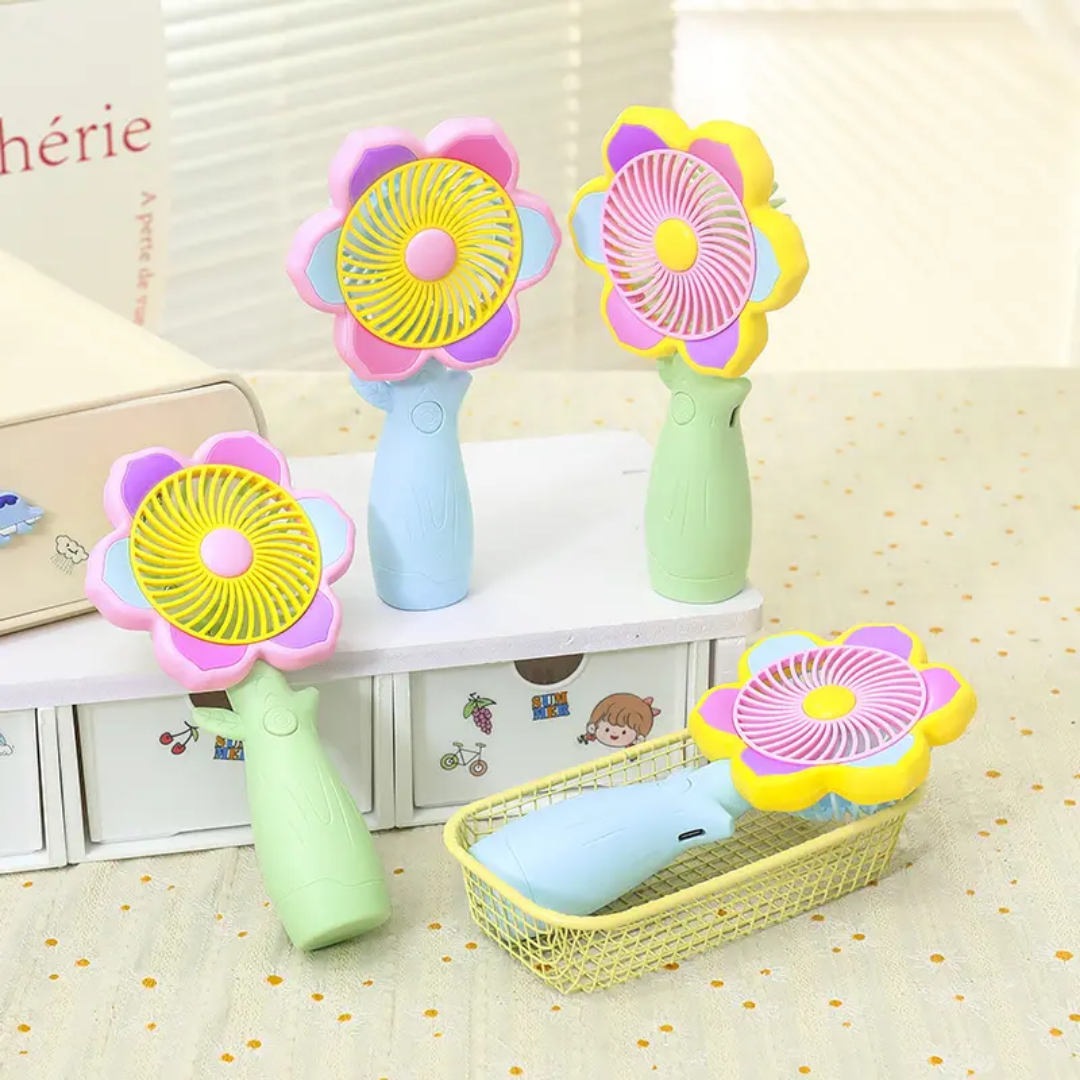 Chargable 3 Speed Flower Hand Fan