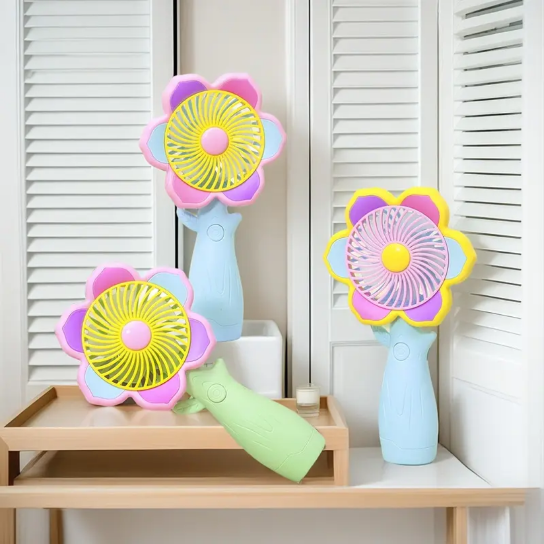 Chargable 3 Speed Flower Hand Fan