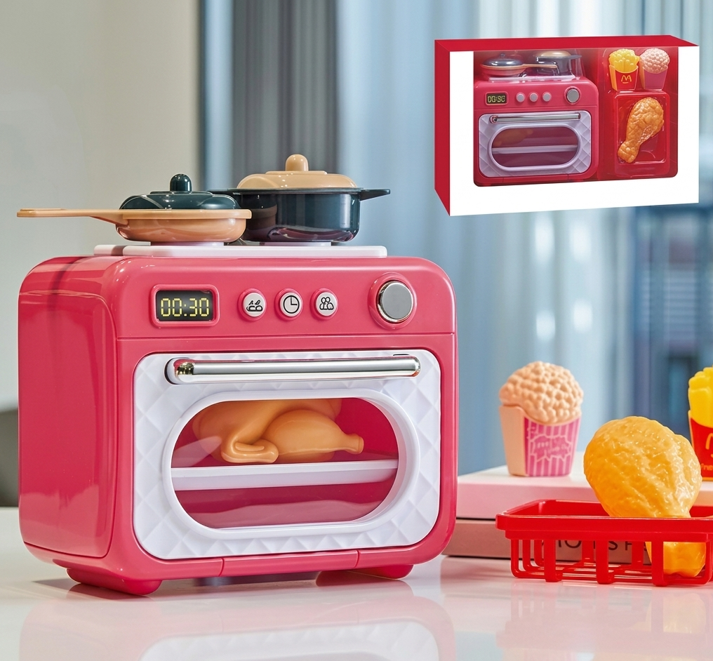 Kids Mini Kitchen Oven & Stove Toy Set – Pretend Play Cooking Kit