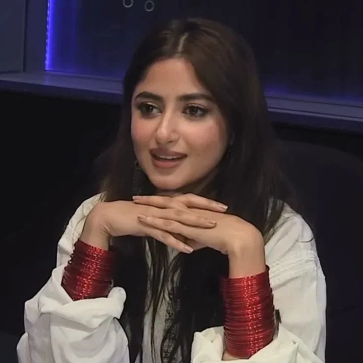 Sajal Ali Maroon Red Metal Bangles