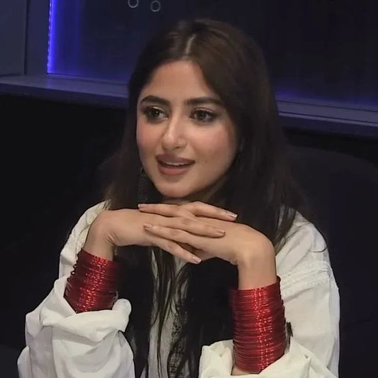 Sajal Ali Maroon Red Metal Bangles