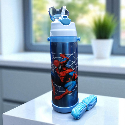 Spiderman Stainless Steel Straw Water Bottle