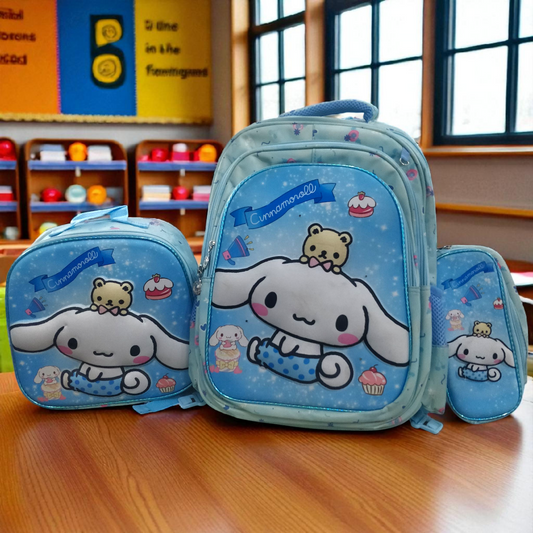 Cinnamoroll 3 Pc School Bag With Lights (Blue)