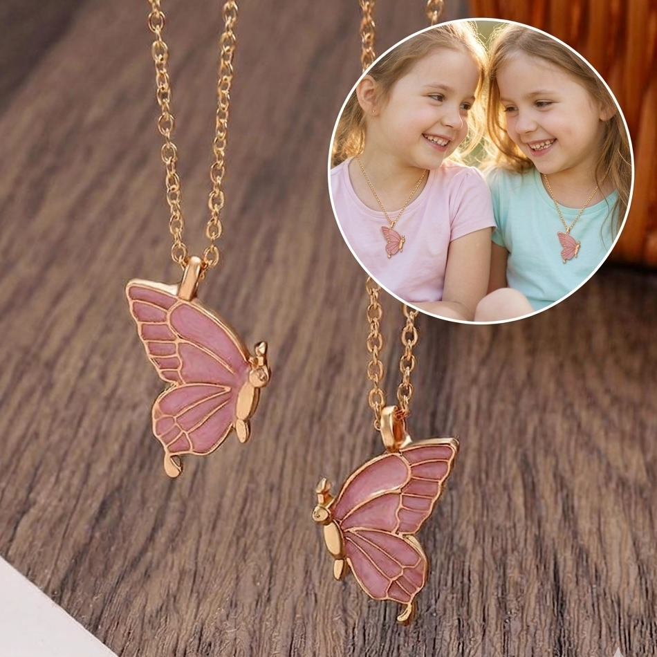 Best Friends Butterfly Necklace Pair