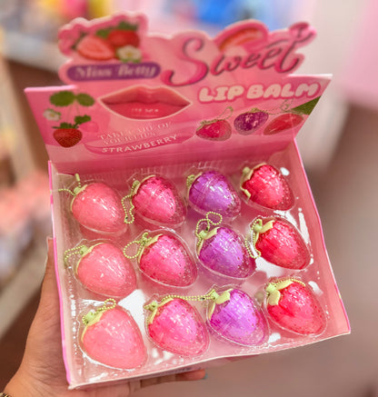 Crystal Strawberry Lip Balm – Moisturising & Glossy Lip Care