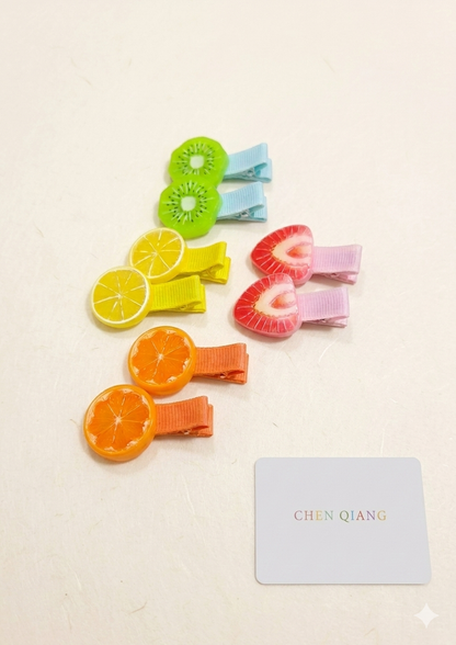 3D Fruit Hair Clips Pair