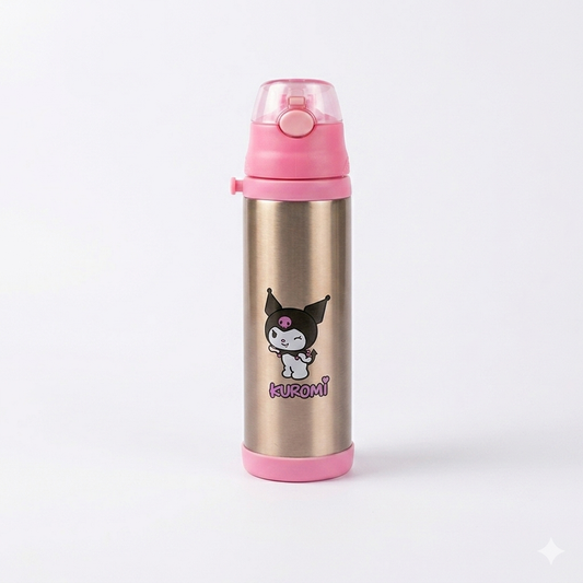 Premium Kuromi Edition Steel Water Bottle – 500ml